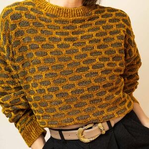 VINTAGE TONY LAMBERT KNIT HONEYCOMB SWEATER